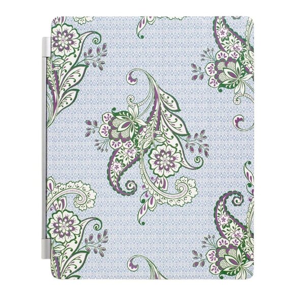 Cost Plus World Market Ipad Cover Blue Purple Magnetic Paisley Fits 9.45 x 7.67 - Picture 1 of 4